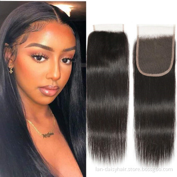 Malaysian Virgin hair 100% Human Hair  4x4 HD Lace Closure Straight Hair Undetectable Lace Closure Invisible Knot In Wholesale